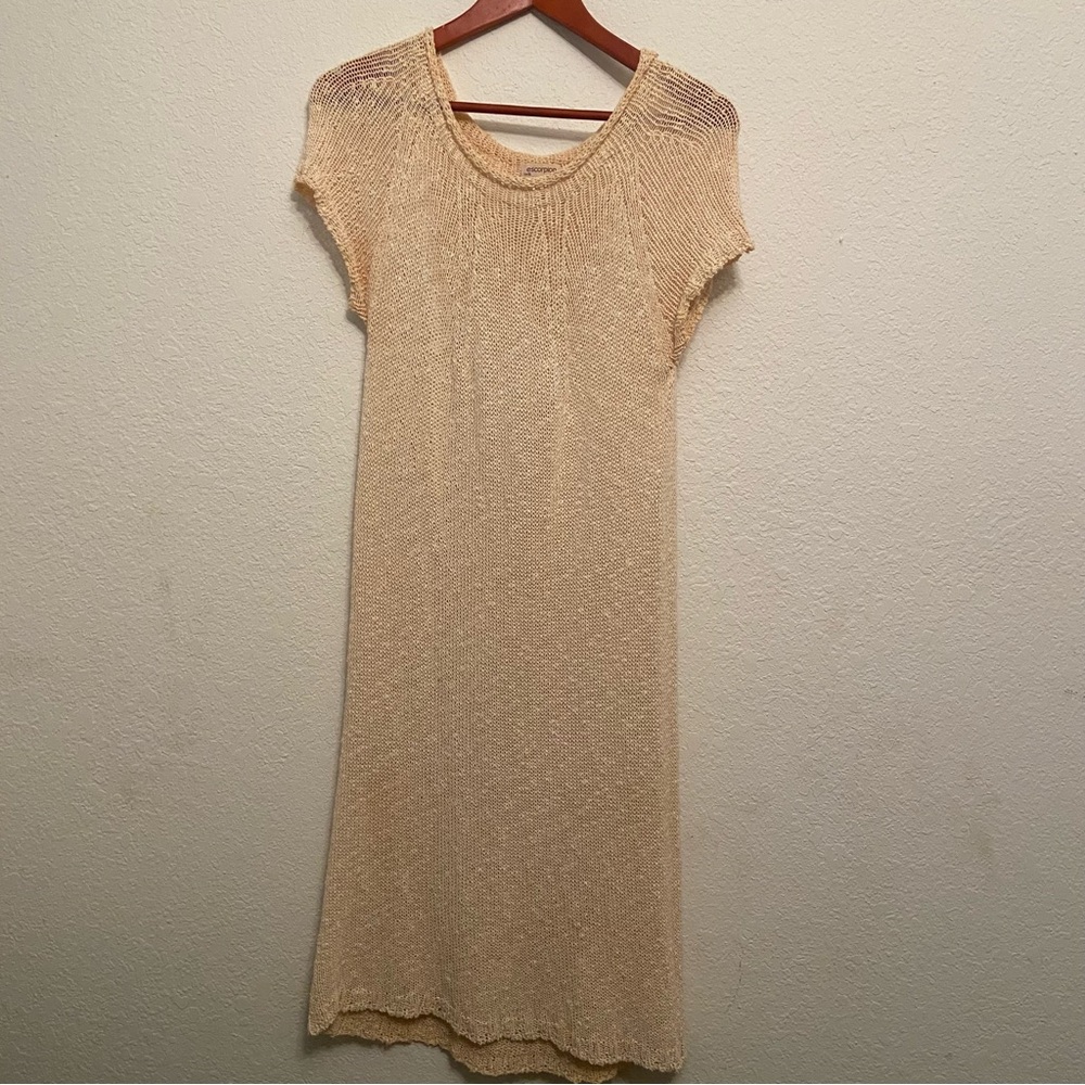 Escorpion Brand French-made Knit Cream Midi Dress